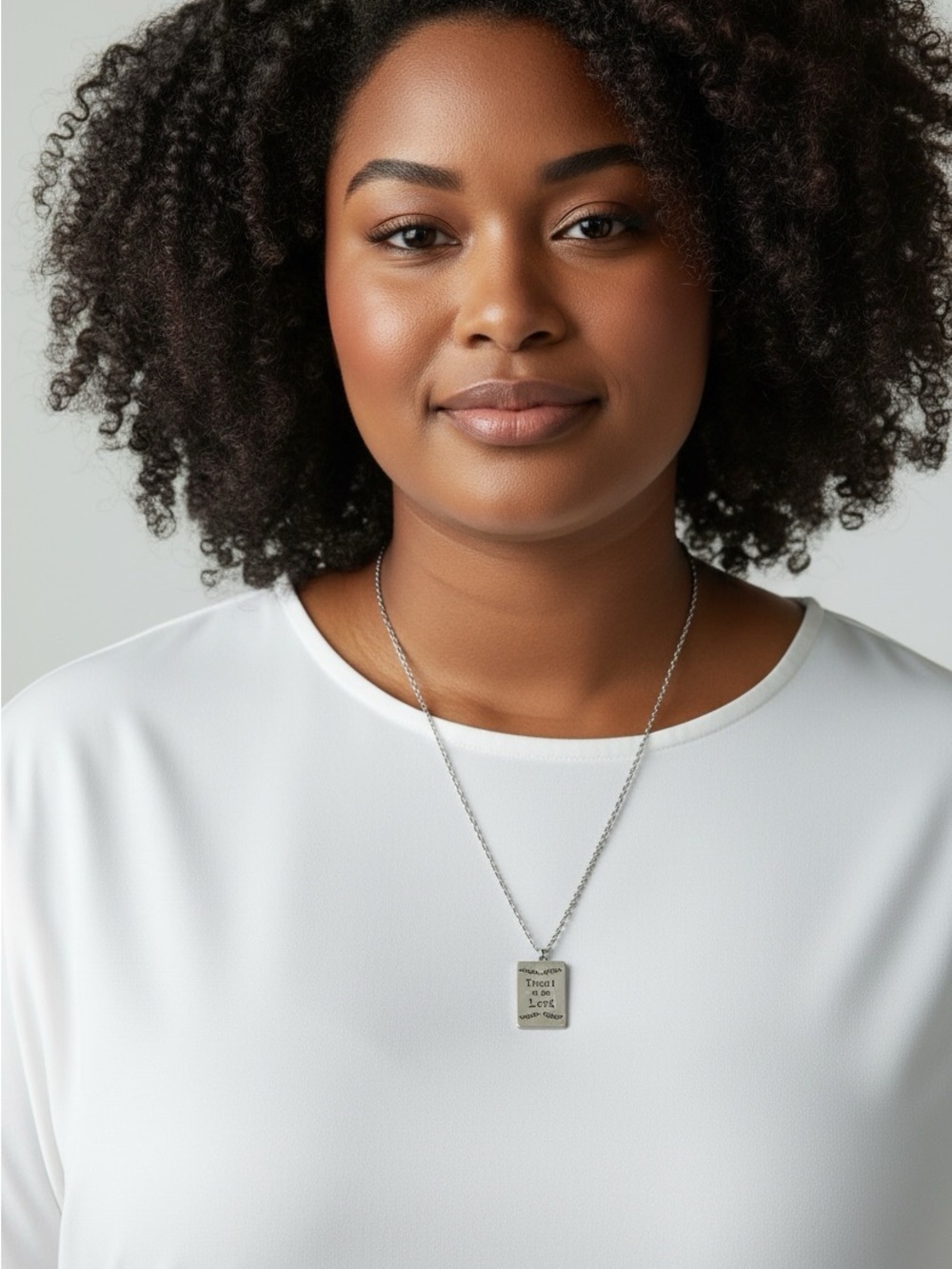 🫶🏻 Trust in the Lord Silver Rectangular Pendant Necklace